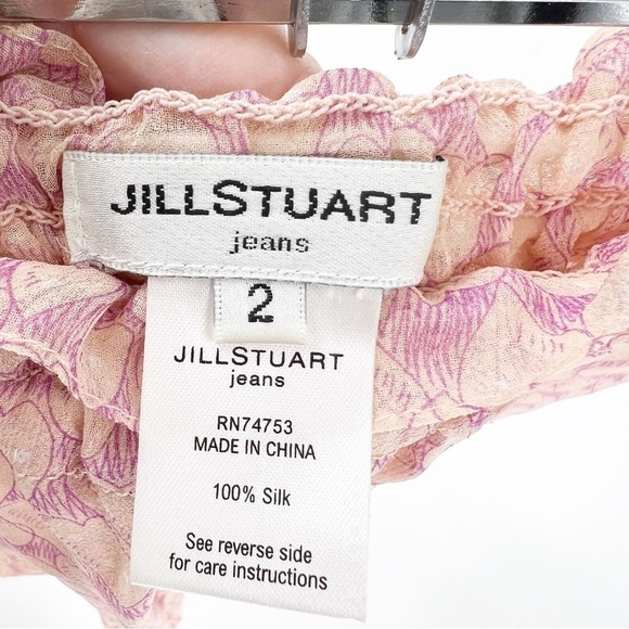 ✅ JILL STUART PINK HEART SILK STRAPLESS TOP SIZE 2 - Picture 5 of 5